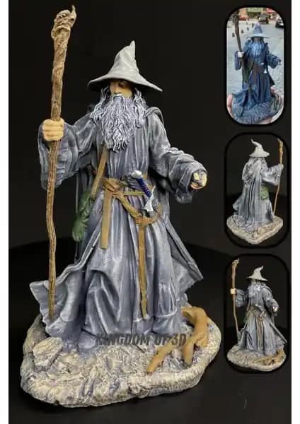 Kingdom Of 3D Gandalf Figürü: El Yapımı Detaylı Koleksiyon Parçası