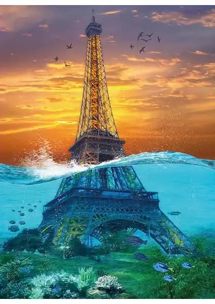 Nova Puzzle 1000 Parça Sürreal Eyfel Kulesi Puzzle Türkiye Üretimi Sanat ve Zeka Oyunları