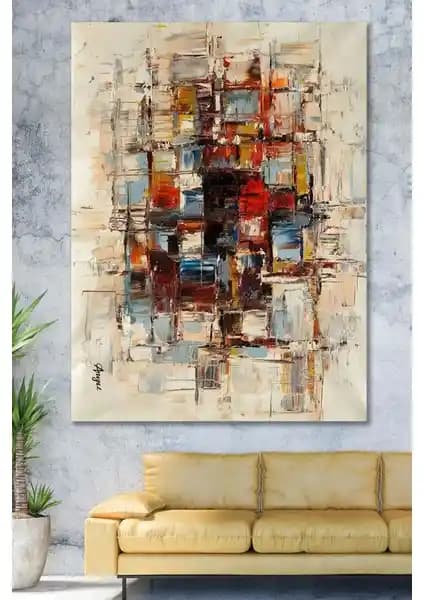 Modern ve Sanatsal Kanvas Tablo 90x130 Renkler Sürreal Duvar Dekoru İçin Uygun