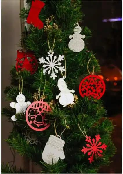 MyGifts Ahşap Kırmızı-Beyaz Yılbaşı Süsü Dekorasyon Ürünleri Hakkında Detaylı Bilgi