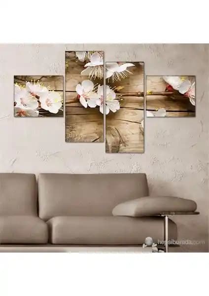 Eg-17 4 Parçalı Asimetrik Modern Kanvas Tablo ile Dekorasyonunuza Şıklık Katın