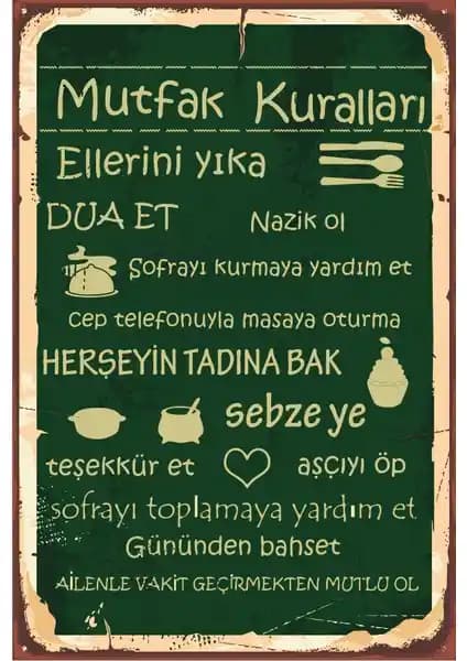 Hayat Poster Murfak Kuralları Tablosu: Retro ve Vintage Tarzıyla Şık Ev Dekorasyonu