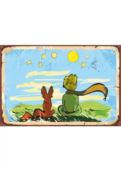 Küçük Prens Retro Vintage Ahşap Poster - Şık ve Dayanıklı Dekorasyon Parçası