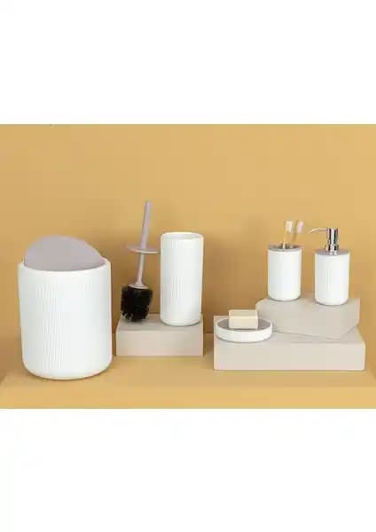 Madame Coco Martre 5'li Banyo Seti Soft Ekru Şık ve Fonksiyonel Tasarım