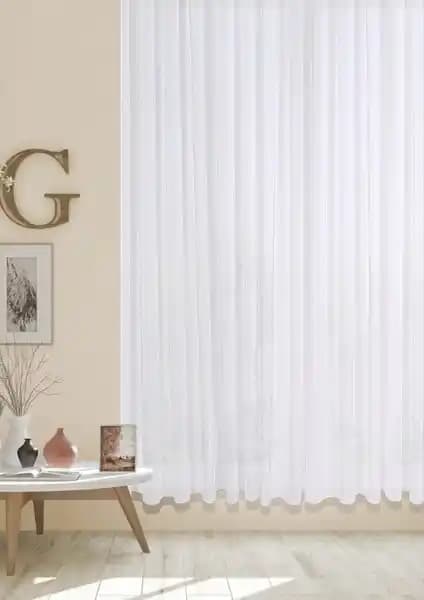 Perhal Keten 1/2 Seyrek Pile Tül Perde Modern ve Şık Dekorasyon Unsuru