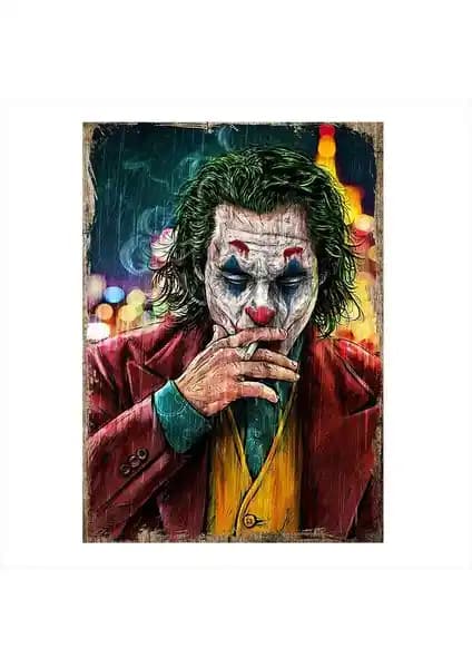 Sigara İçen Joker Desenli MDF Tablo Modern ve Şık Dekorasyon Parçası